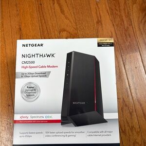 NETGEAR Nighthawk CM2500 Black Modem with Red Trim